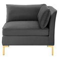 thumbnail image 1 of Sofa Corner Chair, Velvet, Grey Gray, Modern Contemporary Urban Design, Living Lounge Room Hotel Lobby Hospitality, 1 of 6