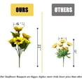 thumbnail image 4 of Ukeler Artificial Flowers 2 Bunches Yellow Handmade Fake Sunflowers for Home Decoration Indoor Outdoor Party DIY Wedding Bouquets Baby Shower, 7 Big Flowers Per Bunch, 4 of 8