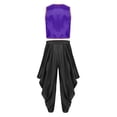 thumbnail image 4 of Aislor Men Character Arabian Prince Vest Outfits Open Front Waistcoat Top With Harem Pants Set Purple Black 3XL, 4 of 7