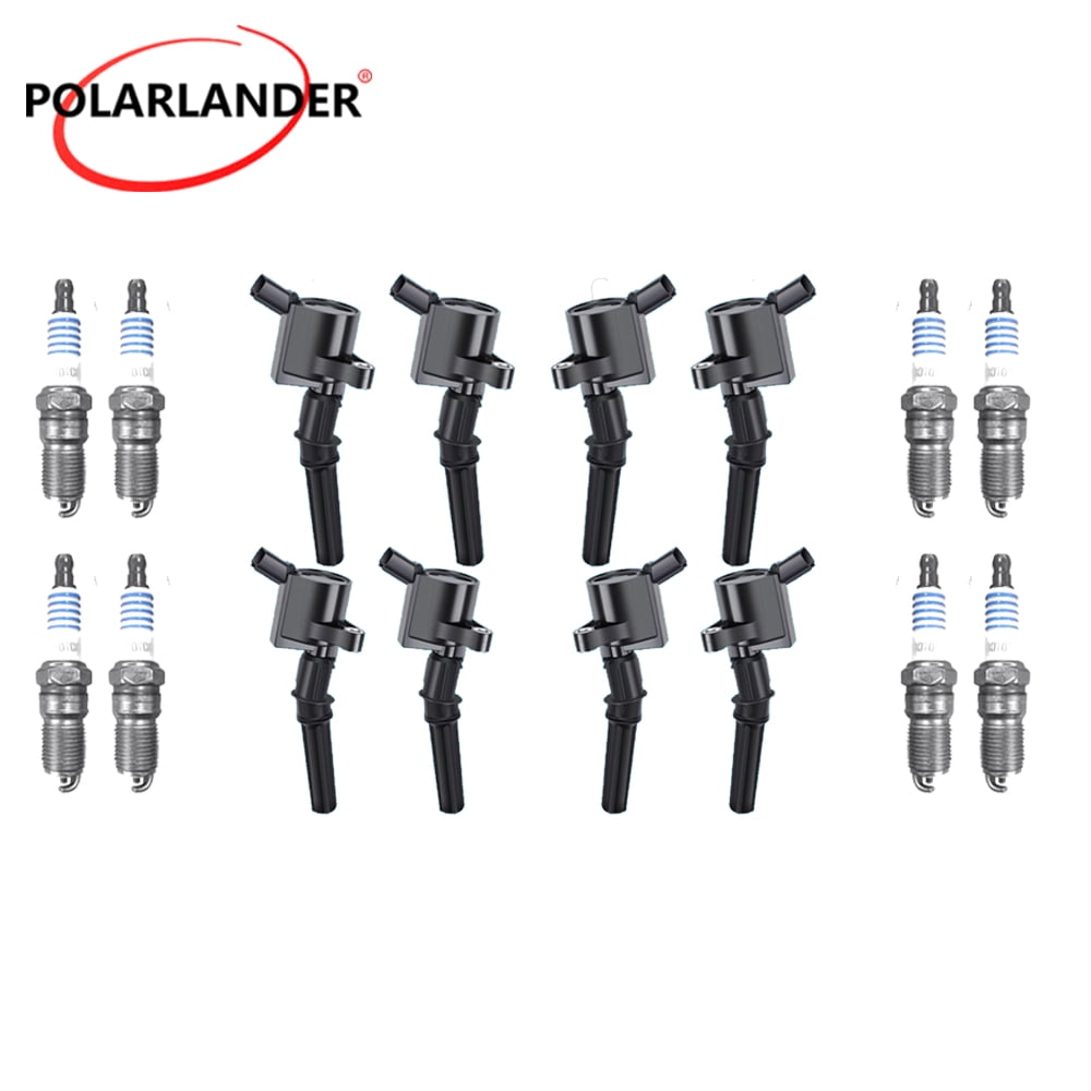 Ignition Coil Pack DG508 and Motorcraft SP413 Spark Plugs Set – 8-Piece Replacement for Ford F-150, Mustang, Expedition, Explorer, Crown Victoria 4.6L V8 (1998–2011)