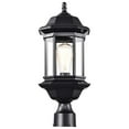 thumbnail image 2 of Nuvo Lighting Hopkins Outdoor Large Post Light Pole Lantern 1 Light Matte Black Finish Clear Glass, 2 of 7