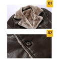 thumbnail image 4 of Abrigo de cuero vintage para hombre Chaqueta larga de cuero sintético para hombre Abrigo de PU de invierno con cuello de piel Gabardina gruesa Chaqueta de invierno Abrigo de hombre con, 4 of 5