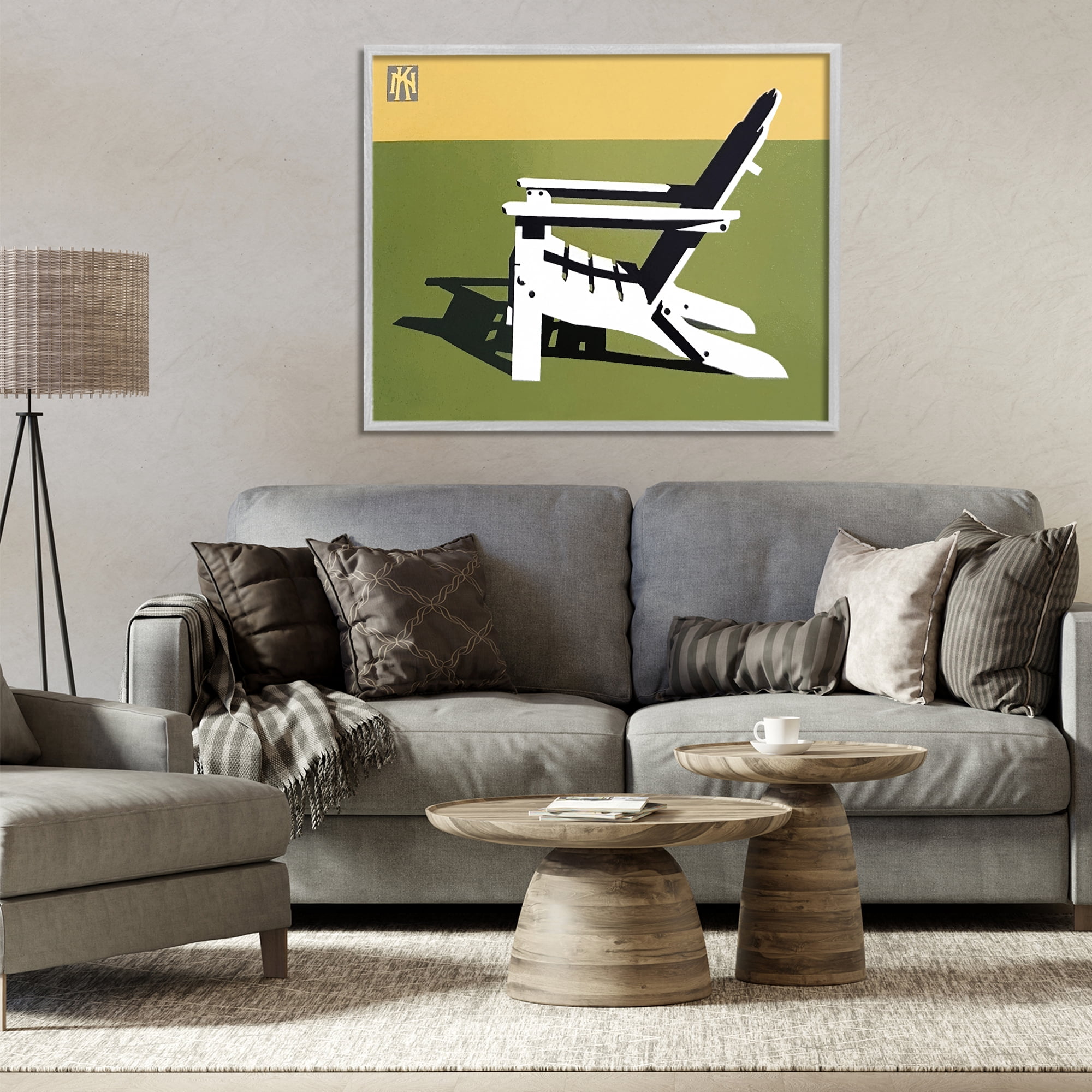 Stupell Industries Minimal Sunlit Lounge Chair Gray Framed Giclee Art, design by Jadei Graphics