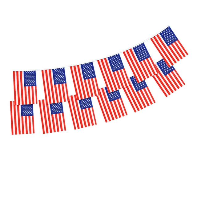 Nylon Spandex Bunting Flags String 20 Flags 14X21Cm For America Football Match Viewing Fan Themed Party Bar Decor