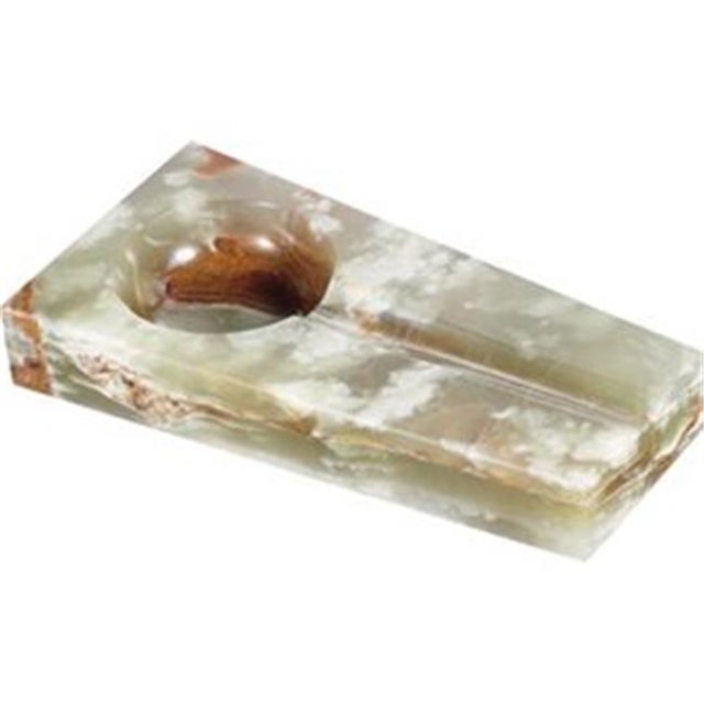 Moonstone White Onyx Cigar Ashtray with Single Cigar Rest