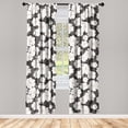 thumbnail image 3 of Ambesonne Floral Curtains, Retro White Flowers Pattern, Pair of 28"x95", Charcoal Grey and Peach, 3 of 5