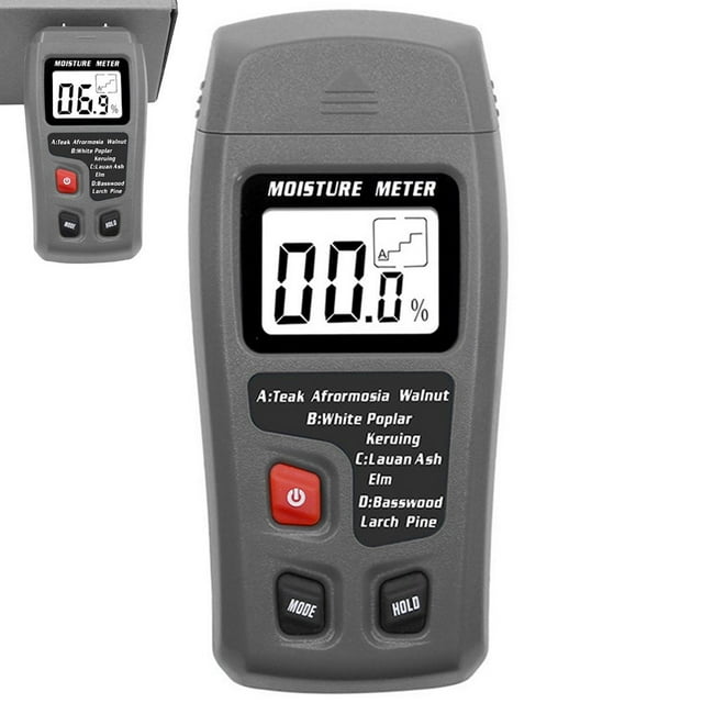 CNKOO Wood Moisture Meter 9V Digital Moisture Detector with Indicator Accurate Humidity Tester Professional Hygrometer Timber Damp Detector Portable Humidity Measuring Device Reusable