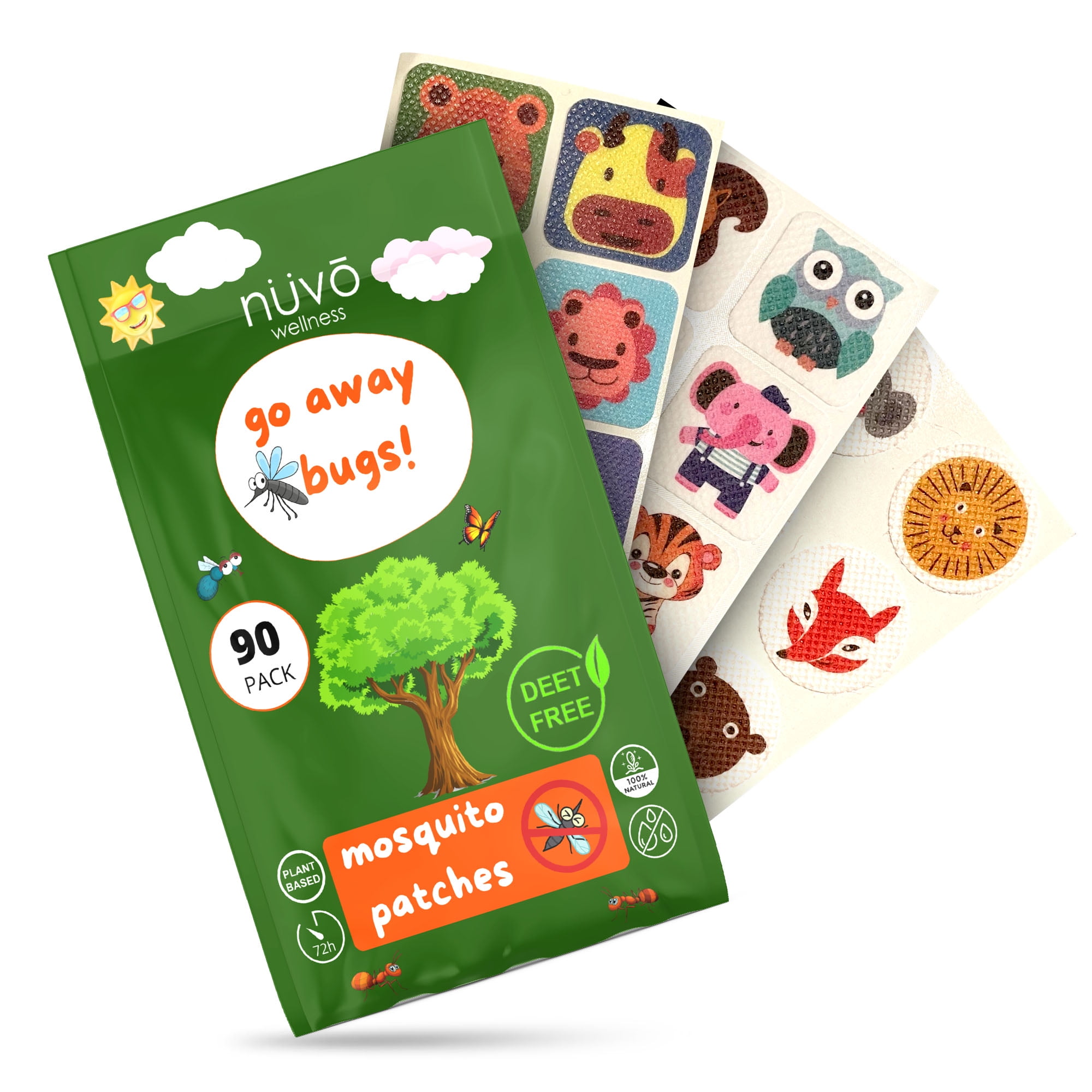 NUVO Wellness DEETFree Mosquito Repellent Stickers for Kids Bug