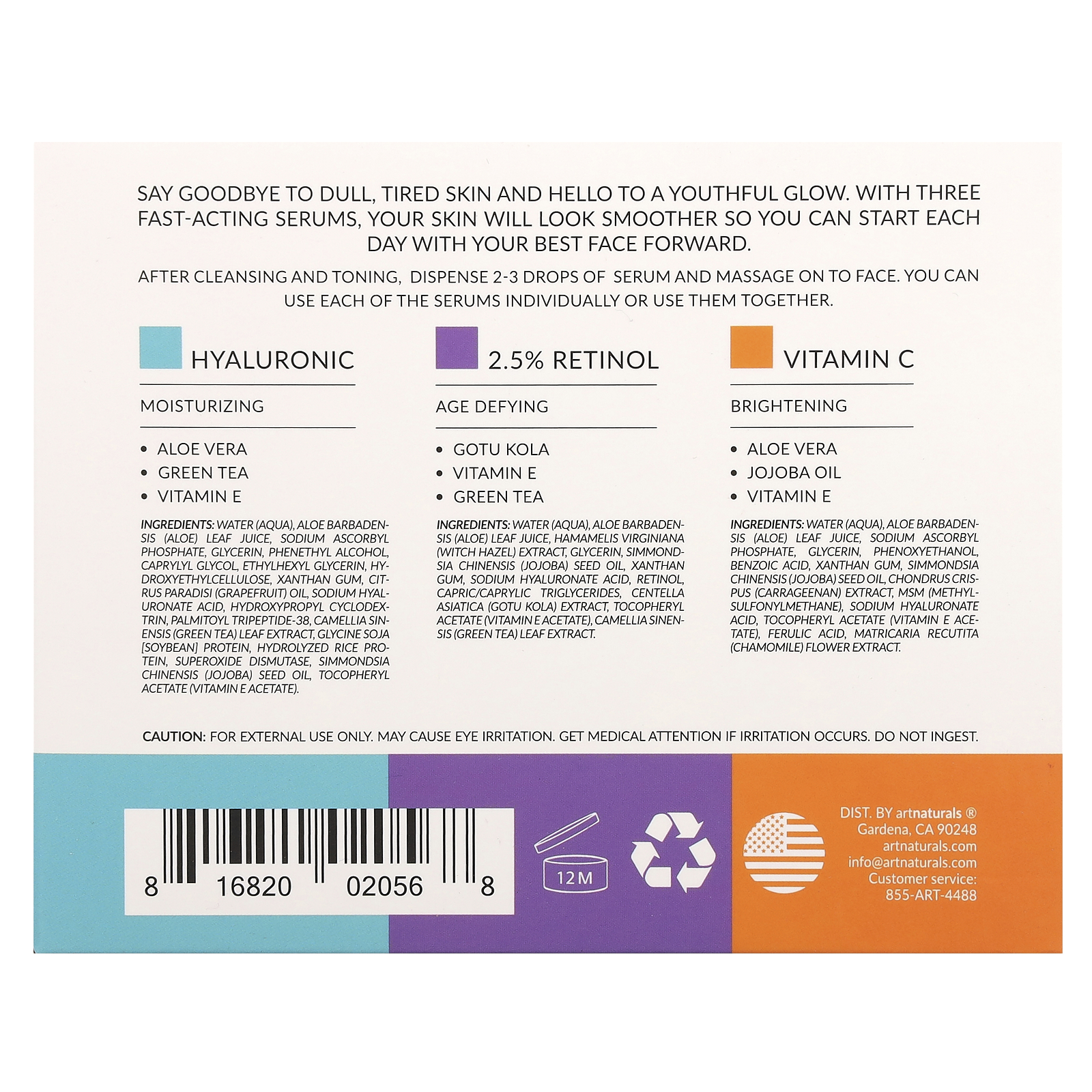 ArtNaturals Serum Trio Set, 1 Fl. Oz., 3 Count