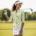 thumbnail image 3 of Garronmavis Lemon Women's Golf Shirt and Sun Visor Hat Set Lightweight Golf Tennis Shirts Moisture Wicking Suitable for Outdoor Sports Quick Dry Breathable Fabric 4-Way Stretch, 3 of 7