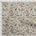 thumbnail image 4 of Soimoi Animals Print, Velvet Fabric, Decor Sewing Fabric by The Yard 54 Inch Wide,Decorative Fabric for Upholstery and Home Accents, Light Brown, 4 of 5