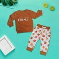 thumbnail image 4 of Otqutp Baby Birthday Clothes Set Toddler Girl's Long Sleeved Monogram Print Hoodie Pumpkin Print Pant Suit for 0 To 3 Years Elastic Pants 2PCS Fall Winter Clothes, 4 of 4