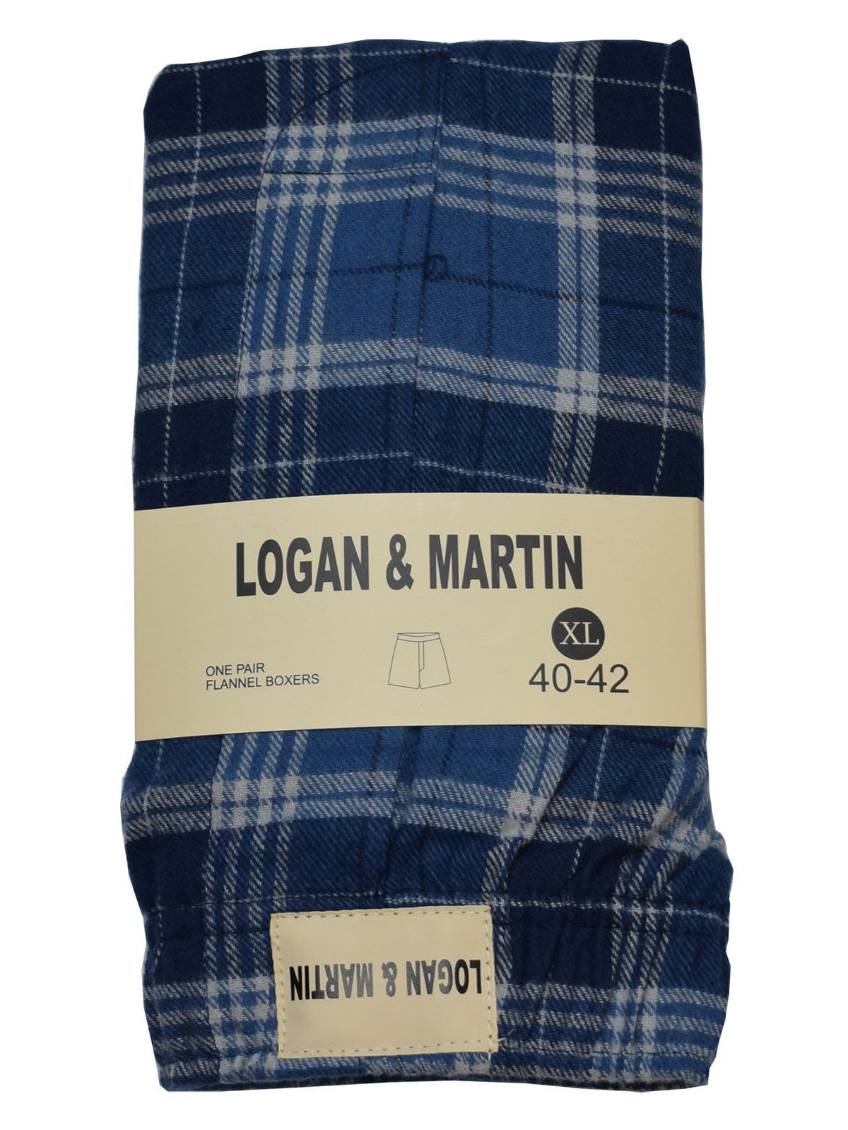 LOGAN & MARTIN MEN'S 100 Cotton FLANNEL BOXERS IN 10 COLORS/STYLES