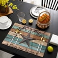 thumbnail image 3 of Texas Star Vintage Placemats Set of 8, Berry Turquoise Green Brown Wooden Placemats for Dining Table, Place Mats for Kitchen Tabletop, Waterproof Wipeable Dining Table Mats Set, 3 of 9
