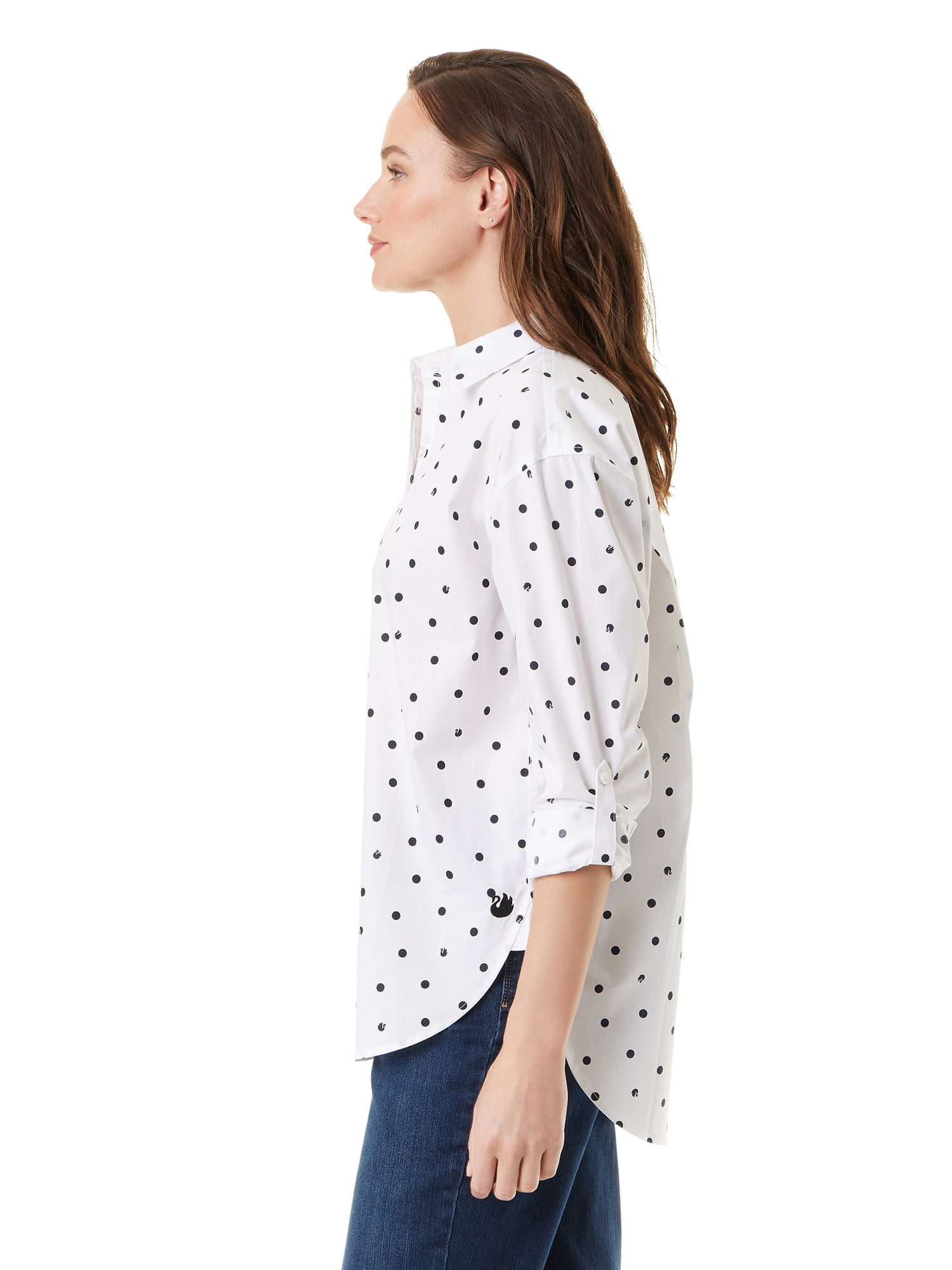 Gloria Vanderbilt Swan Series Women's Amanda Oversized Shirt, Sizes S-XXXL