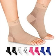 NEWZILL Plantar Fasciitis Socks with Arch Support, Best 24/7 Foot Care Compression Sleeve, Eases Swelling & Heel Spurs, Ankle Brace Support, Increases Circulation (S/M, Nude)