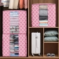 thumbnail image 6 of WISELIFE Storage Bags [3 Pack/100L] Large Blanket Clothes Organization and Storage Containers for Comforters,Bedding, Foldable Organizer with Reinforced Handle, Clear Window, Sturdy Zippers,Gray, 6 of 7