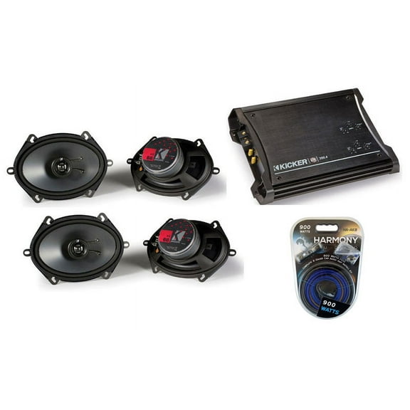 HA-A400.4 4-Ch 800W Sub Amp, 46CSC684 6x8" 5x7" Speakers & 8 Gauge Amp Kit