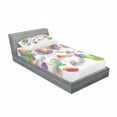 thumbnail image 3 of Ambesonne Floral Fitted Sheet & Pillow Sham Set, Colored Blooming Flowers, Full, Multicolor, 3 of 3