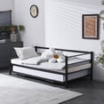 thumbnail image 5 of VINGLI Daybed with Pop Up Trundle, Heavy Duty Metal Twin Bed with Trundle, No Box Spring Needed, Black, 5 of 9