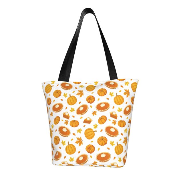 Balery Pumpkin Maple Leaves Bolsa de Hombro con Diseño, Bolsa Grande y Duradera, Bolsa Versátil para Compras
