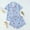 Blue(New), variant on PNTUTB Women's Fashion Striped Heart Print Collared Button Pocket Short Sleeve Top with Elastic Waist Shorts Pajama Set