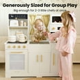 thumbnail image 4 of Tiny Land Wooden Play Kitchen Set for Kids, Home Style Design with Curtains, Ideal for Ages 3+ (White), 4 of 11