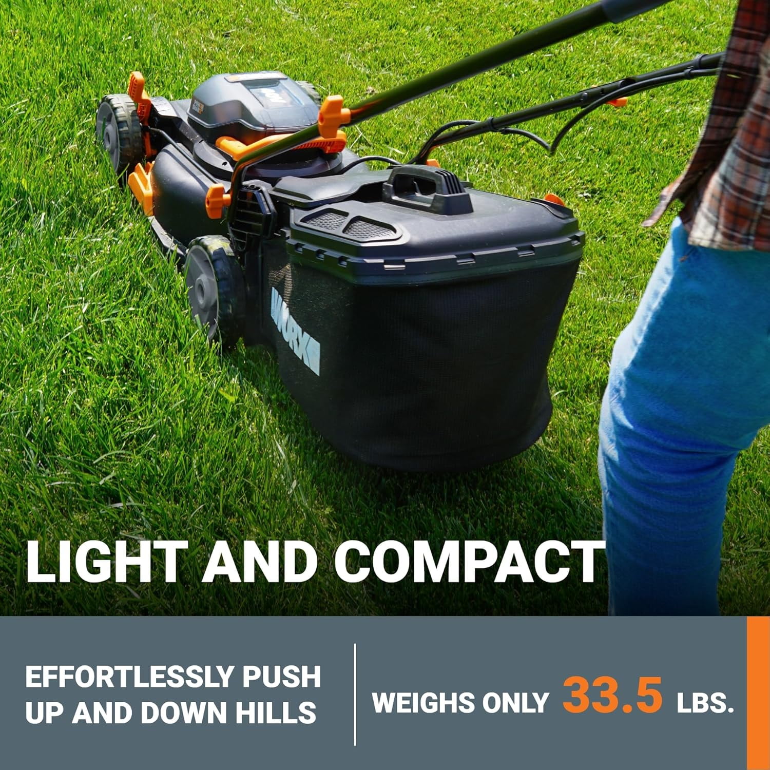 Worx WG743 40V Power Share 4.0Ah 16" Cordless Lawn Mower (Battery & Charger Included)