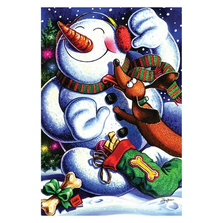 Best Friend Usa Flag - Toland Home Garden Snowmans Best Friend Flag
