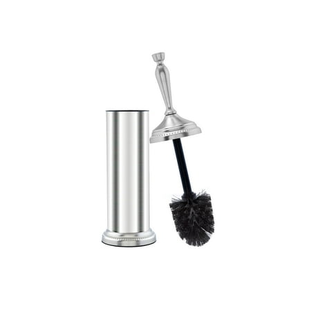 Brush Nickel Finish - Broadway Bath Toilet Brush Holder with Canister in Brushed Nickel Finish