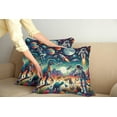 thumbnail image 2 of Ambesonne Outer Space Throw Pillow Cover 2 Pack, Surreal Astronaut Moon, 16", Multicolor Teal Red, 2 of 7