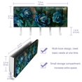 thumbnail image 3 of PhooArto Key Holder for Wall Decorative with 5 Key Hooks, Blue Roses Pattern Rustic Wooden Holders Wall Mount Organizer with Mail Key Rack, Self Adhesive, 3 of 7