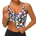 thumbnail image 3 of Gukieu Panda And Glasses Print Women's Sports Vest, Low-neck U-shaped Removable Pad Sports Bra for Yoga, Exercise, Dance-X-Large, 3 of 8