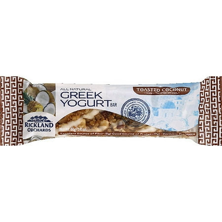 ***Discontinued by Kehe 05_19***Rickland Orchards Toasted Coconut Greek Yogurt Bar, 1.41 oz, (Pack of 12)