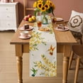 thumbnail image 2 of Spring Floral Table Runner 120 Inches, Watercolor Forsythia Flowers Hummingbirds Beige Bed Runner Dresser Scarves Tabletop for Indoor Outdoor Parties/Ceremony/Banquet, 13"x 120", 2 of 8