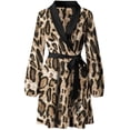 thumbnail image 4 of Vestido informal de manga larga con estampado de cuello vuelto para mujer, cárdigan, pijama, vestido suelto, 4 of 5