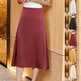 thumbnail image 6 of Tumotour Summer Skirt For Women Solid Color High Waist Pleated Back Elastic Formal Prom Party Maxi Skirt Fomal A-Line Satin Skirts, 6 of 6