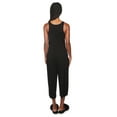 thumbnail image 3 of MeMoi Women's V-Neck Luxe Rib Fitted Capri Style Romper - Womens - Female, XL, Black, 3 of 6