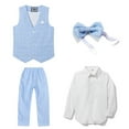 thumbnail image 4 of LOLANTA Boys Vest Suits 4PCs Wedding Ring Bearer Outfits Wasitcoat Shirt Pants Bow Tie, 4 of 6