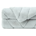thumbnail image 3 of Chanasya Super Soft Tile Emboss Faux Fur Silky Mink Throw Blanket - Luxurious Cozy Elegant Blanket for Sofa Chair Couch Bed & Living Room Decorative Royal Soft Reversible Blanket (50x65 Inches) Silver, 3 of 3