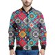 thumbnail image 2 of Chaqueta con estampado 3D de mandala bohemio para hombre, sudadera con estampado floral de primavera y otoño, abrigos de manga larga con cremallera y estilo aviador, 2 of 4