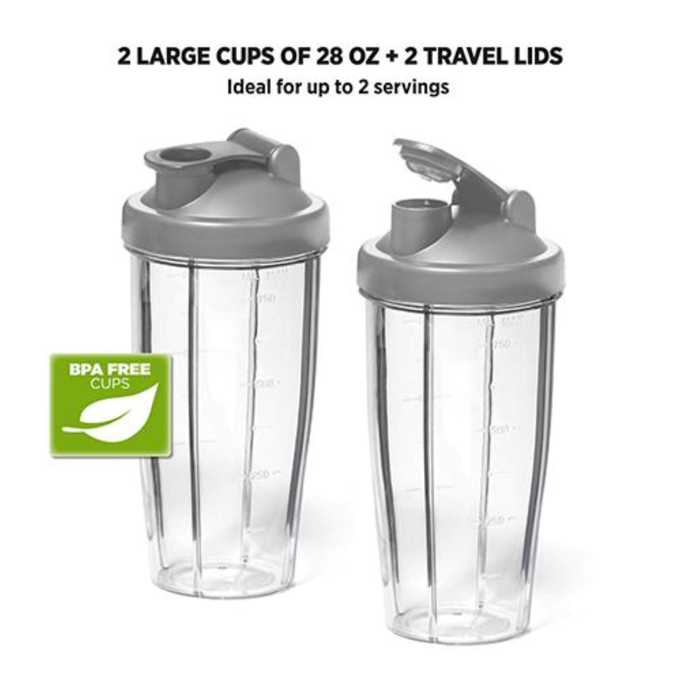 Starfrit Personal Blender, Two 828ml Cups, Two Blades, High, Low & Pulse Modes - 300W, White
