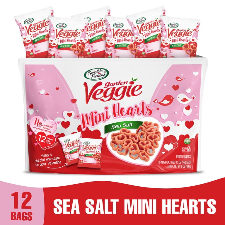 Sensible Portions Garden Veggie Mini Hearts Sea Salt Snack Chips
