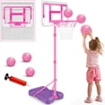 thumbnail image 1 of Canasta de baloncesto GMAOPHY Kids con soporte ajustable rosa para niños de 3 a 8 años, 1 of 7