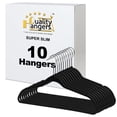 thumbnail image 1 of Perchas de plástico Quality Hangers, paquete de 10, 16.5 pulgadas, negras, 1 of 6