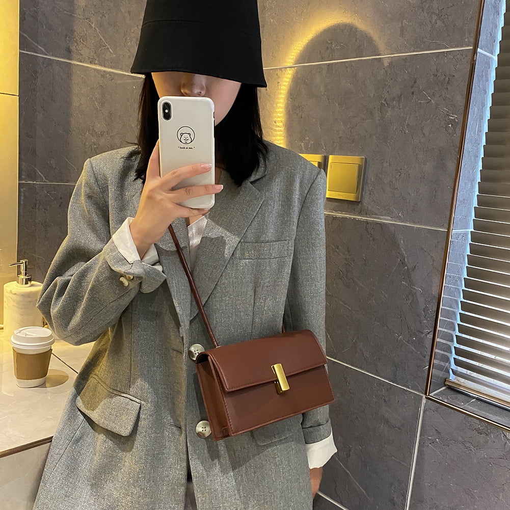 brown square purse