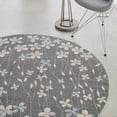 thumbnail image 6 of Nourison Tranquil Floral Grey/Beige 5'3" x ROUND Area Rug, (5 Round), 6 of 8
