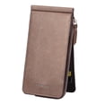 thumbnail image 2 of LAVA Leather Wallets for Women Men RFID Blocking Slim Bofild Purse Card Holder with Zipper Pocket Phone Wallet Brown, 2 of 8