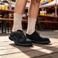 thumbnail image 5 of Men's Embroidered Suede Side-Lace Casual Shoes With Sole for Everyday, 5 of 7