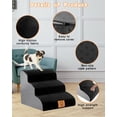 thumbnail image 3 of High Density Foam Dog Stairs 3 Tiers, Extra Wide Deep Dog Steps, Non-Slip Dog Ramp, Soft Foam Pet Steps, Best for Dogs Injured,Older Cats,Pets with Joint Pain, with 1 Dog Rope Toy (Black), 3 of 8